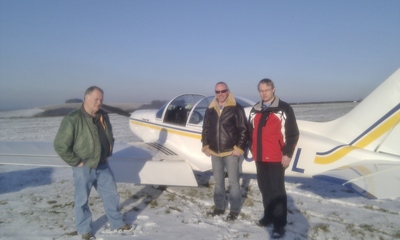 Crisp morning at Compton Abbas Feb 2012 Eddie, Jerry & Chris