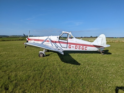 Piper PA25 Pawnee Arrived to tug a Libelle sailplane that had a landed out at Westonzoyland earlier in the day.